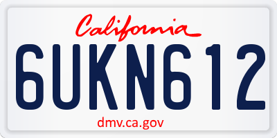 CA license plate 6UKN612