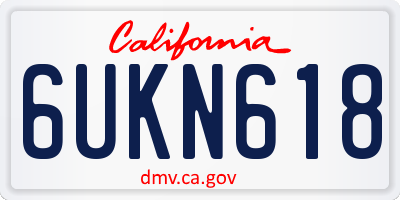 CA license plate 6UKN618