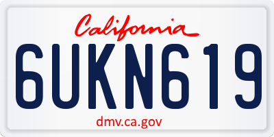 CA license plate 6UKN619