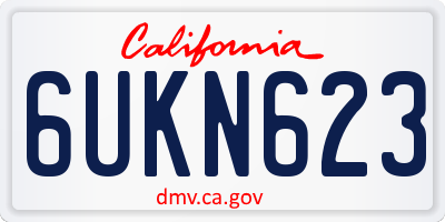 CA license plate 6UKN623