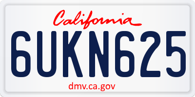 CA license plate 6UKN625