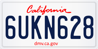 CA license plate 6UKN628