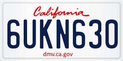 CA license plate 6UKN630