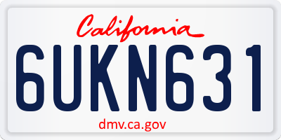 CA license plate 6UKN631