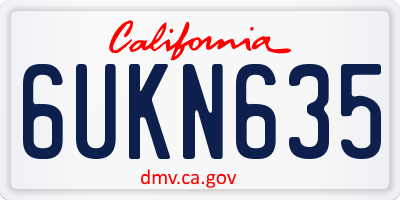CA license plate 6UKN635