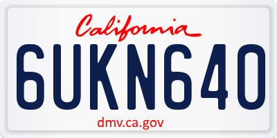 CA license plate 6UKN640