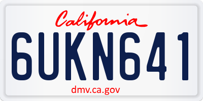 CA license plate 6UKN641