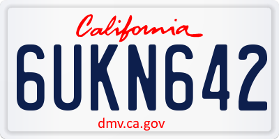 CA license plate 6UKN642