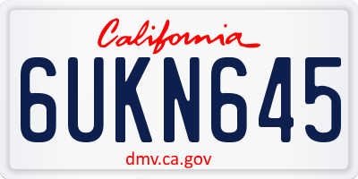 CA license plate 6UKN645