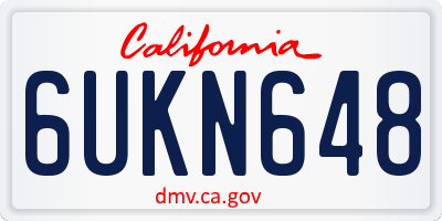 CA license plate 6UKN648