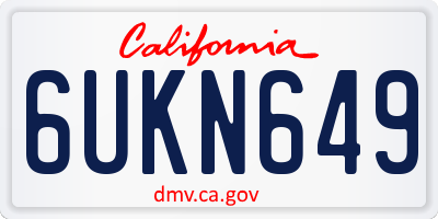 CA license plate 6UKN649