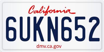 CA license plate 6UKN652