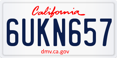 CA license plate 6UKN657