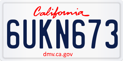 CA license plate 6UKN673
