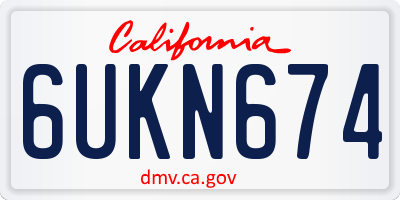 CA license plate 6UKN674
