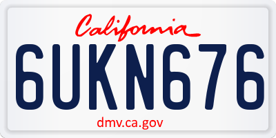 CA license plate 6UKN676