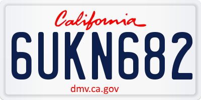 CA license plate 6UKN682