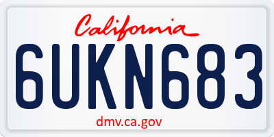 CA license plate 6UKN683