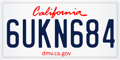CA license plate 6UKN684