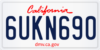 CA license plate 6UKN690