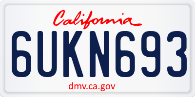 CA license plate 6UKN693