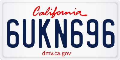 CA license plate 6UKN696