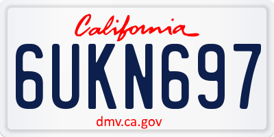 CA license plate 6UKN697