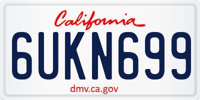 CA license plate 6UKN699