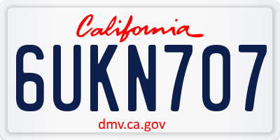 CA license plate 6UKN707