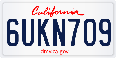 CA license plate 6UKN709