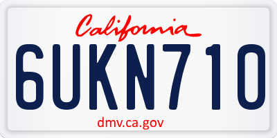 CA license plate 6UKN710
