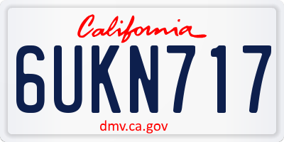 CA license plate 6UKN717