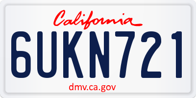 CA license plate 6UKN721