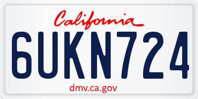 CA license plate 6UKN724