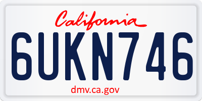 CA license plate 6UKN746