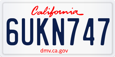 CA license plate 6UKN747