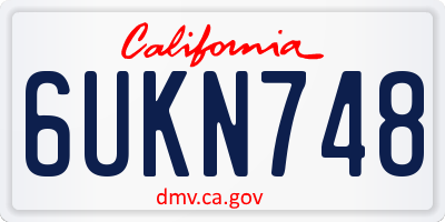 CA license plate 6UKN748