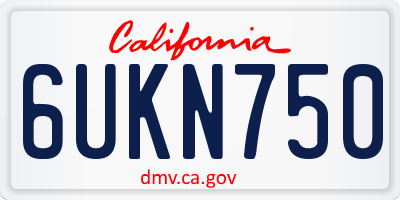 CA license plate 6UKN750