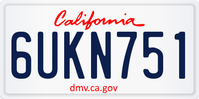 CA license plate 6UKN751