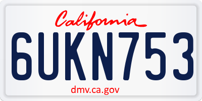 CA license plate 6UKN753