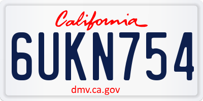 CA license plate 6UKN754