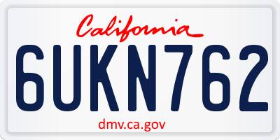 CA license plate 6UKN762