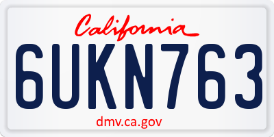 CA license plate 6UKN763