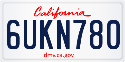 CA license plate 6UKN780