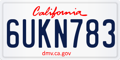CA license plate 6UKN783