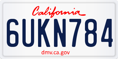 CA license plate 6UKN784