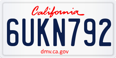 CA license plate 6UKN792