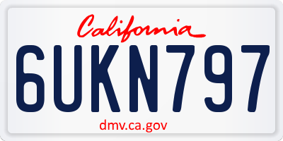 CA license plate 6UKN797