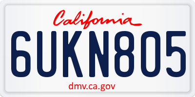 CA license plate 6UKN805