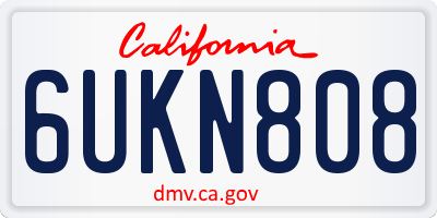 CA license plate 6UKN808